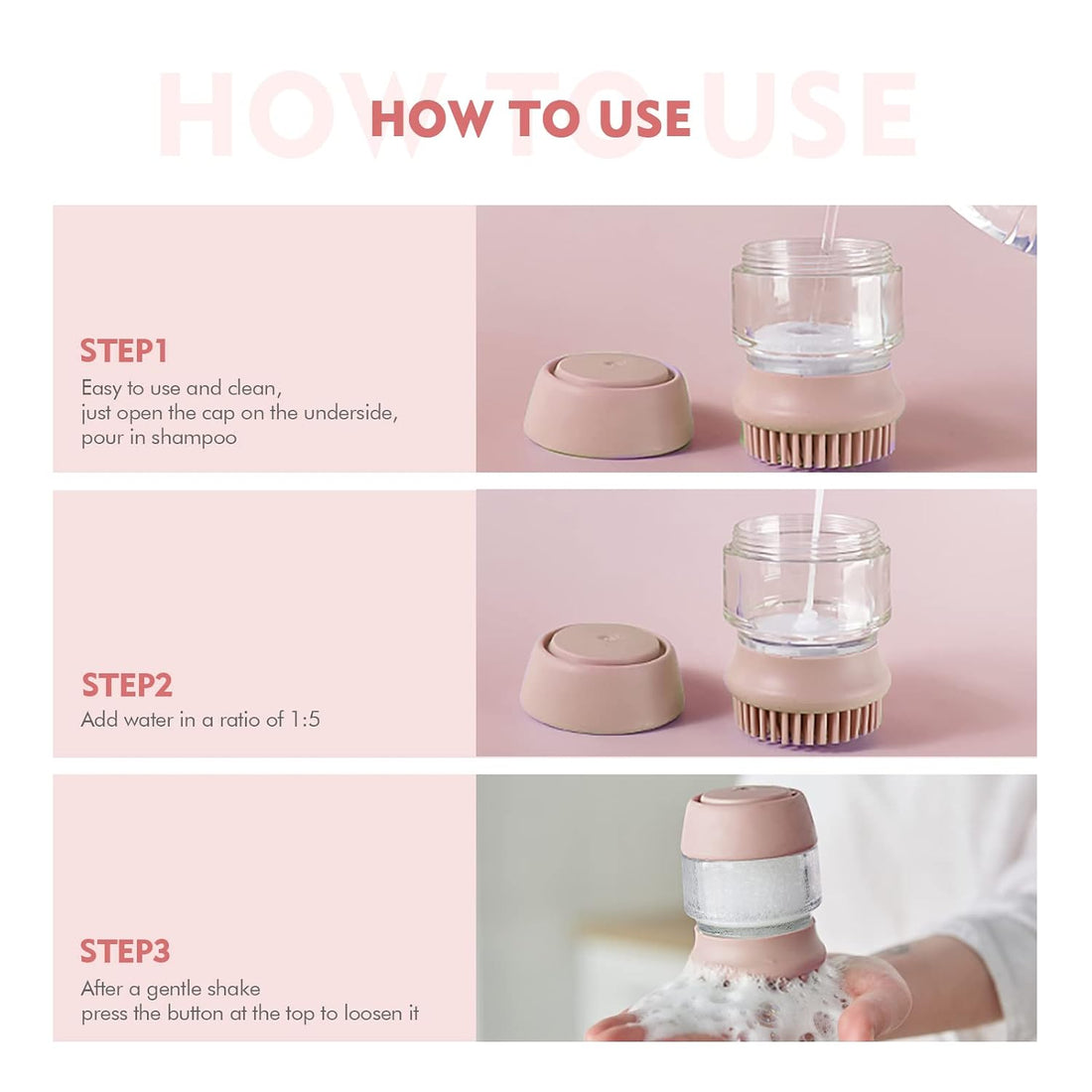 Silicone Pet Bath And Grooming Brush With Dispenser
