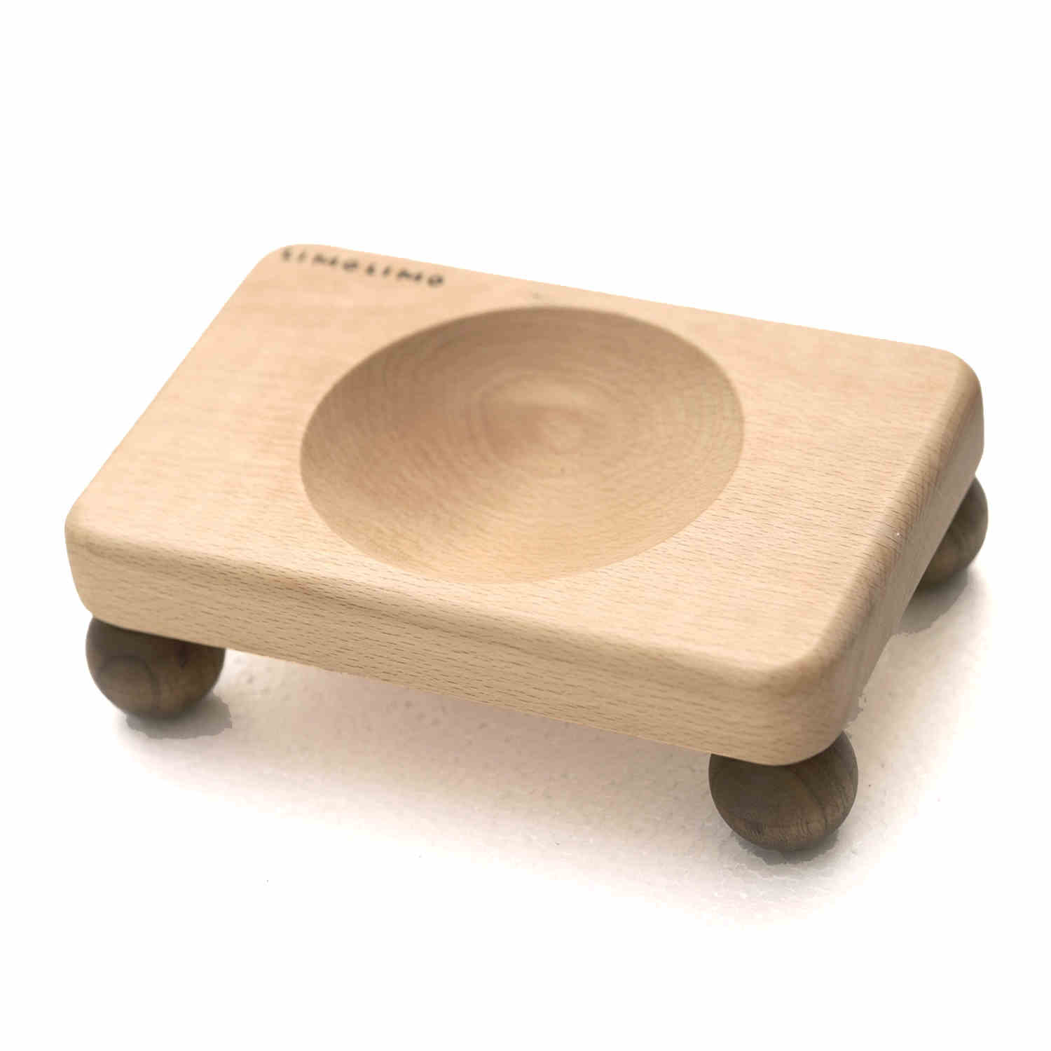 Solid Wood And Ceramic Pet Feeding Bowl