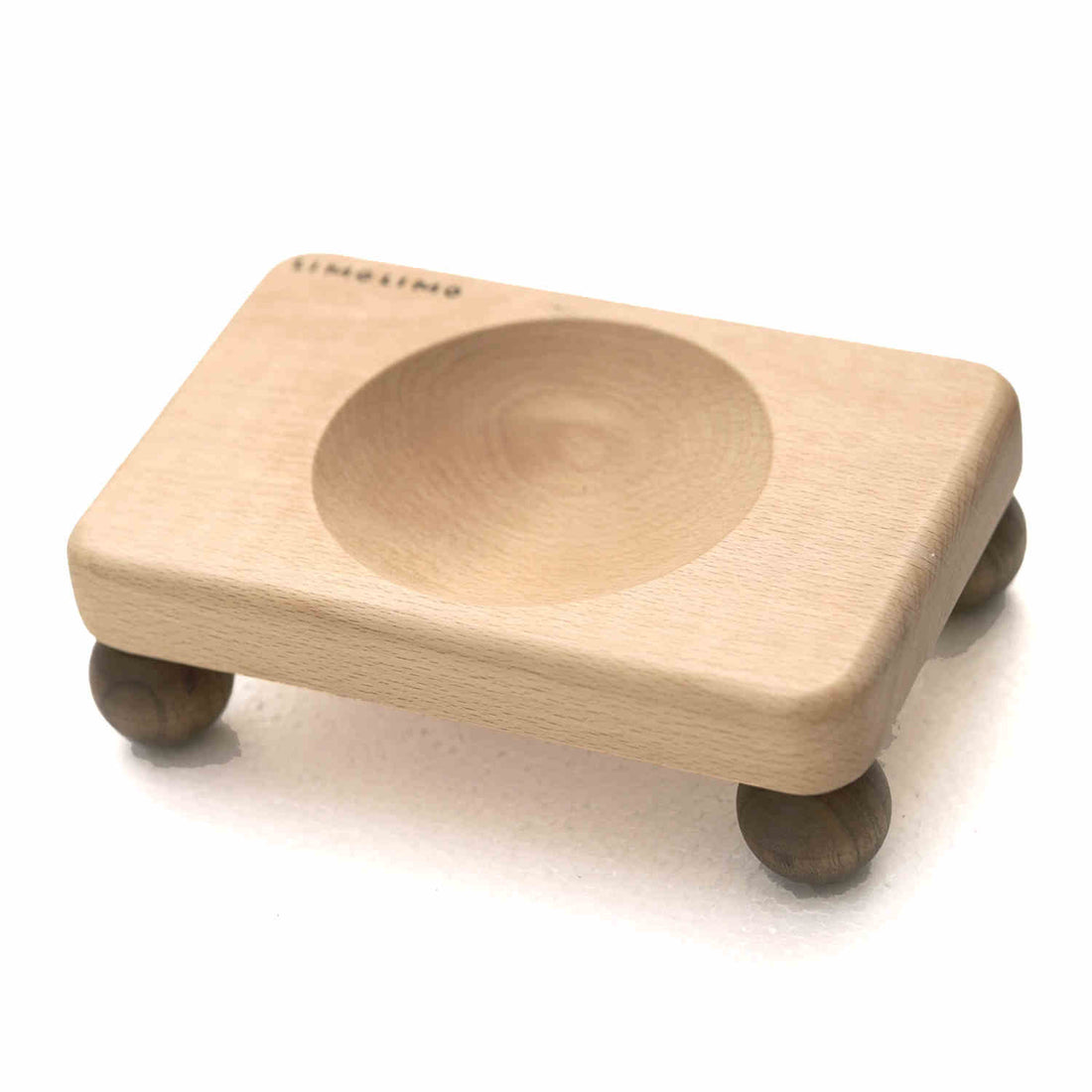 Solid Wood And Ceramic Pet Feeding Bowl
