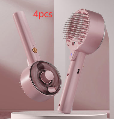 Self-Cleaning Pet Hair Remover Steam Brush Grooming Tool