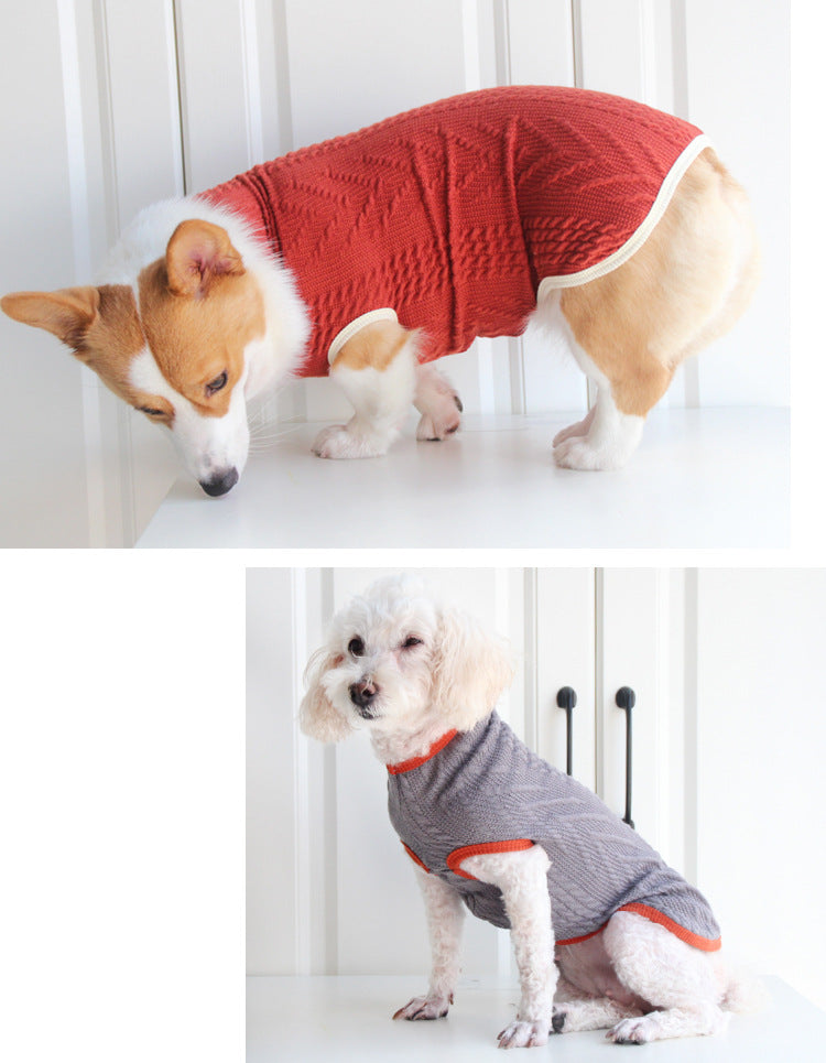 Vintage Twist Pet Sweater for Cold Weather