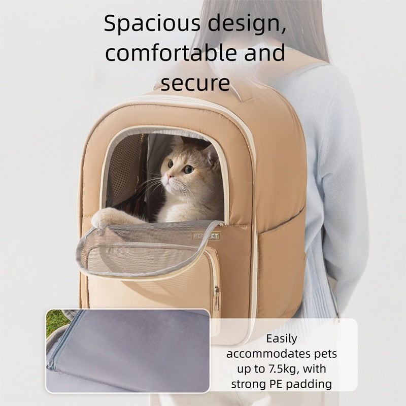 Breathable Pet Travel Backpack With Comfortable Mesh Window