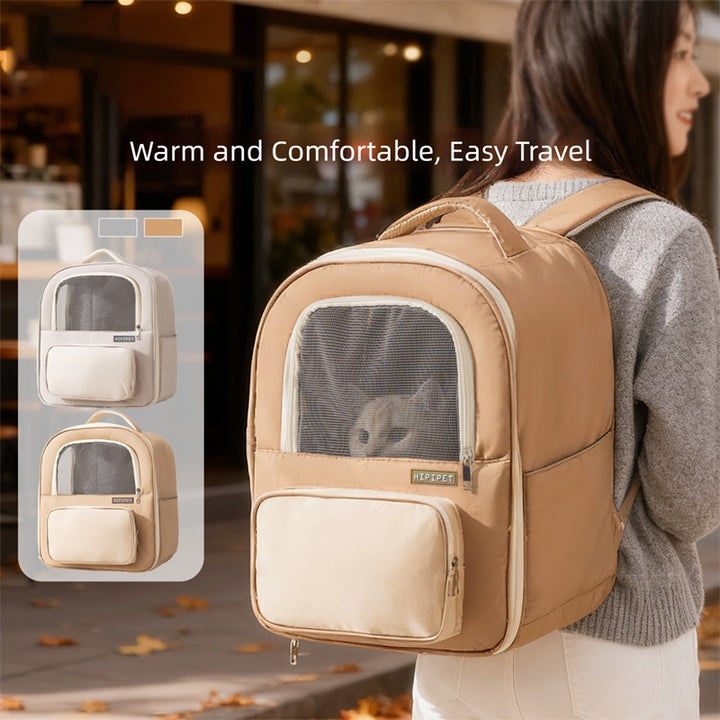 Breathable Pet Travel Backpack With Comfortable Mesh Window
