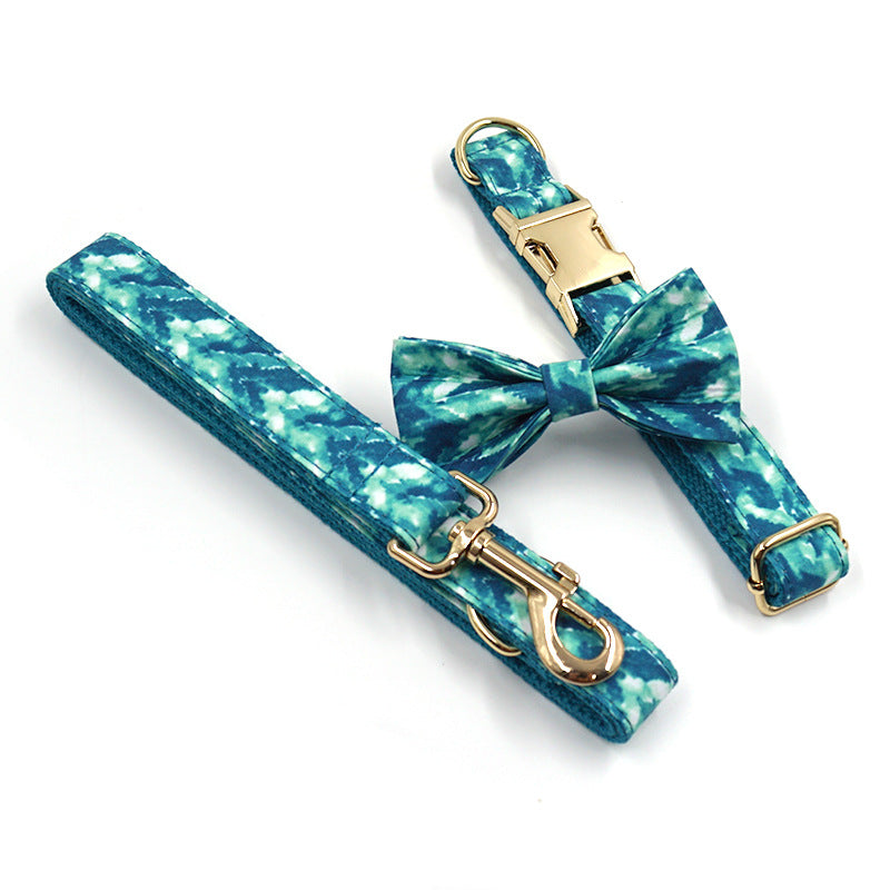 Pet Collar Leash With Decorative Bow