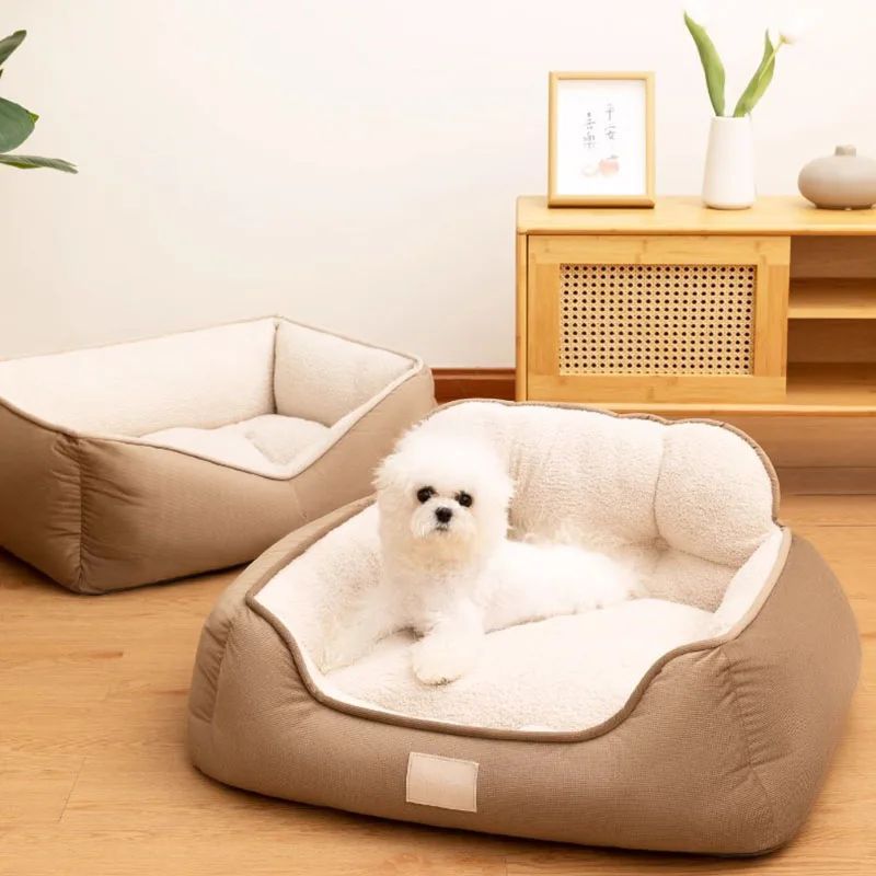 Cozy Plush Pet Bed Warm Washable Indoor Sofa