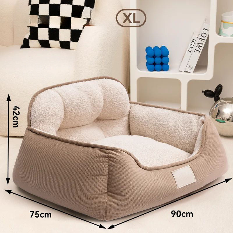 Cozy Plush Pet Bed Warm Washable Indoor Sofa