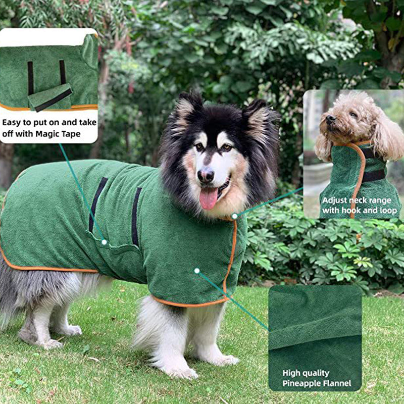 Fast-Drying Microfiber Pet Bathrobe Towel