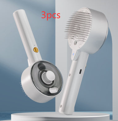 Self-Cleaning Pet Hair Remover Steam Brush Grooming Tool