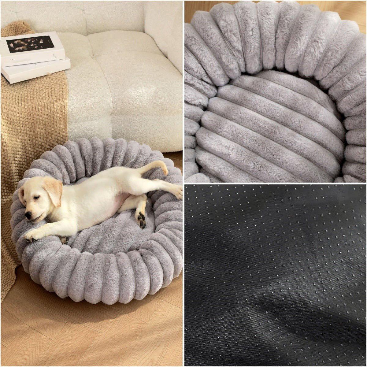 High-Weight Plush Pet Nest Warm Winter Round Bed