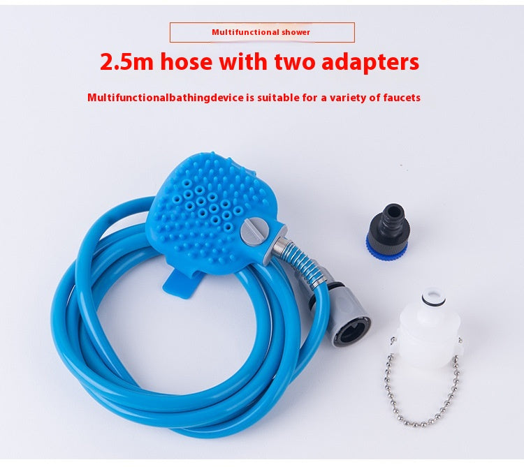 Silicone Pet Bathing Gloves With Handheld Massage Brush