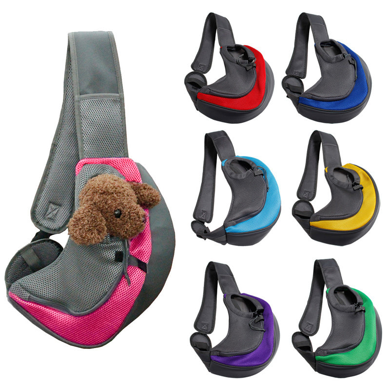 Outdoor Mesh Oxford Pet Carrier Single Shoulder Travel Bag