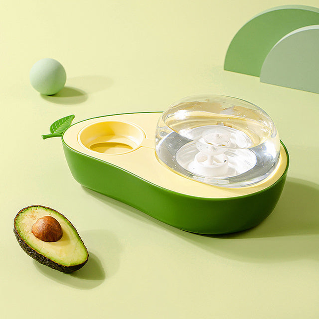 Automatic Avocado-Shaped Pet Water and Food Feeder
