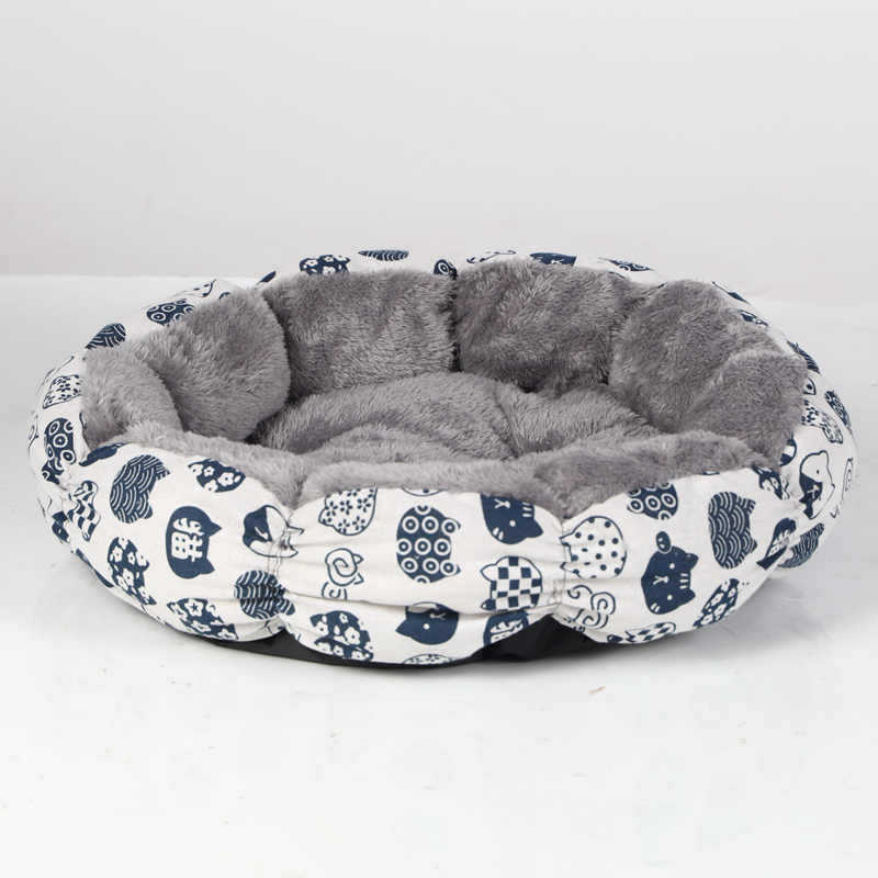 Calming Donut-Shaped Pet Bed Soft Fluffy Round Nest