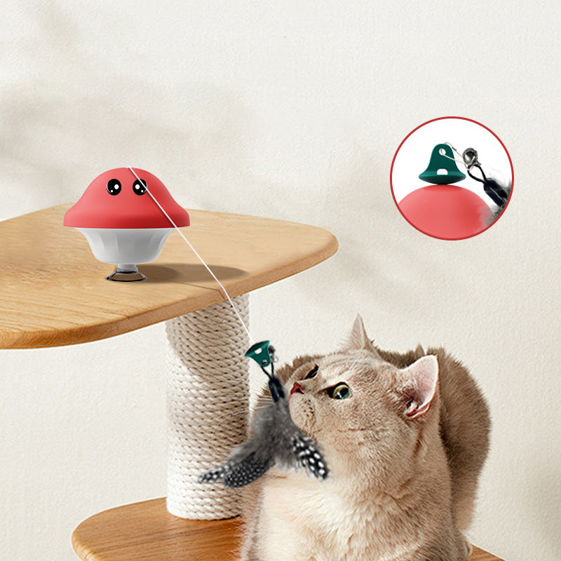 Retractable Pet Wand Toy Suction Cup Interactive Play