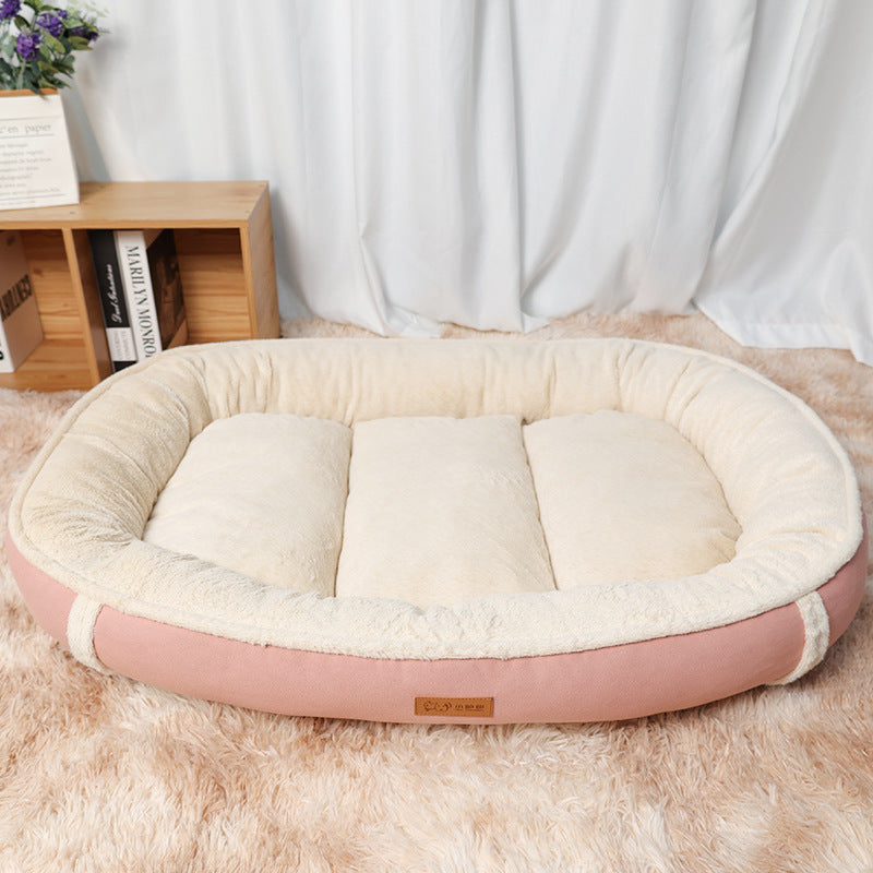 Linen Round Pet Bed Non-Slip Comfortable Mat