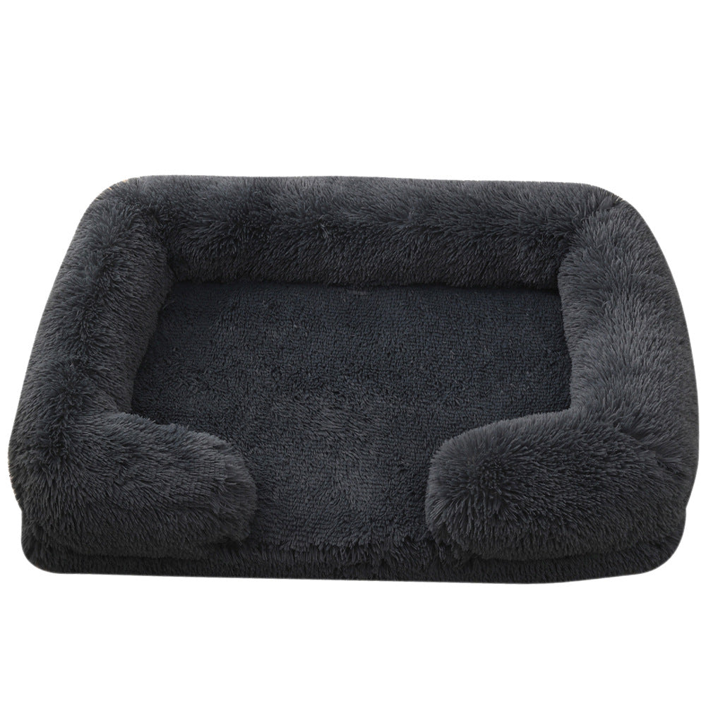 Plush Round Pet Bed Warm Comfortable Winter Use