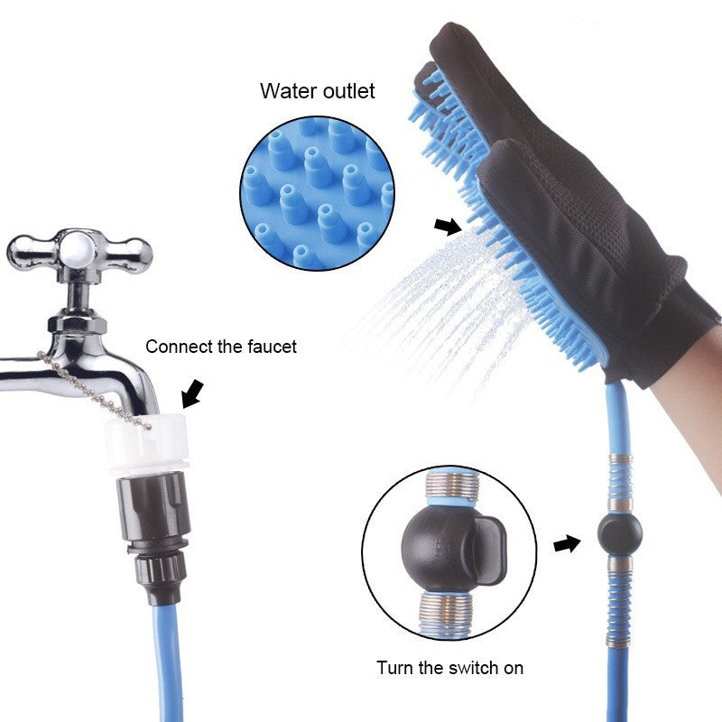 Five-Finger Pet Shower Bath And Massage Gloves