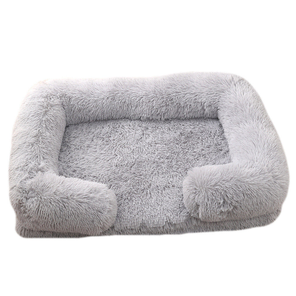Plush Round Pet Bed Warm Comfortable Winter Use