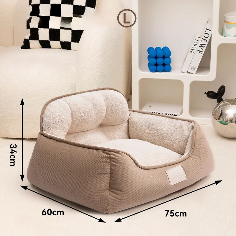 Cozy Plush Pet Bed Warm Washable Indoor Sofa