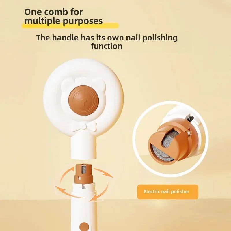 Rechargeable Two-in-One Pet Nail Trimmer Grooming Brush
