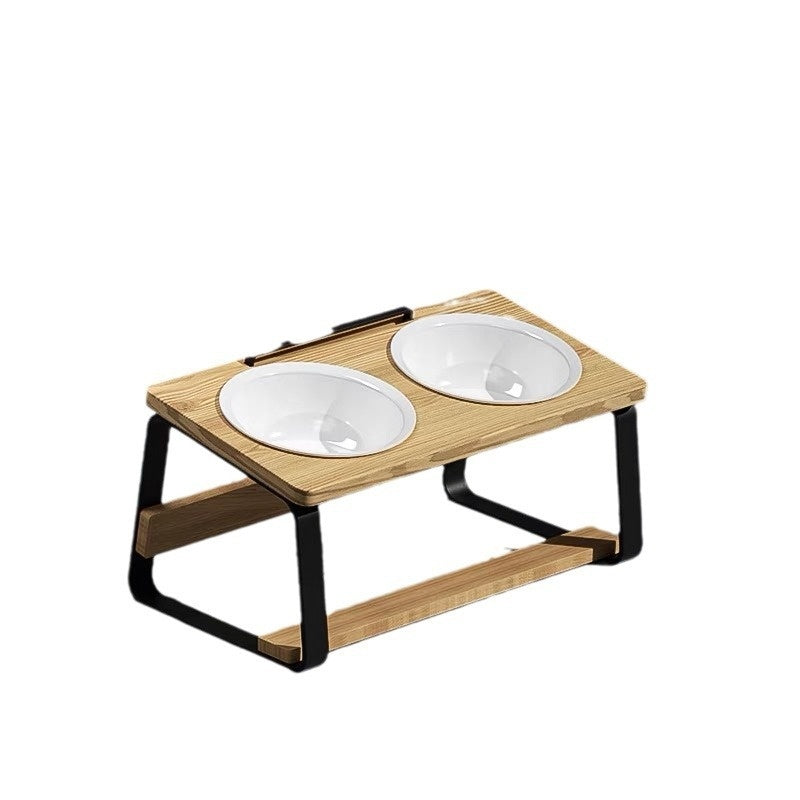 Ceramic Double Pet Feeding Bowl Cervical Spine Support