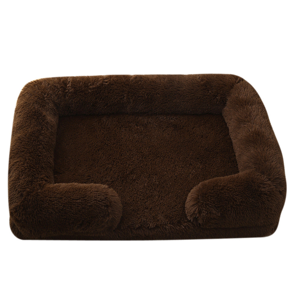 Plush Round Pet Bed Warm Comfortable Winter Use
