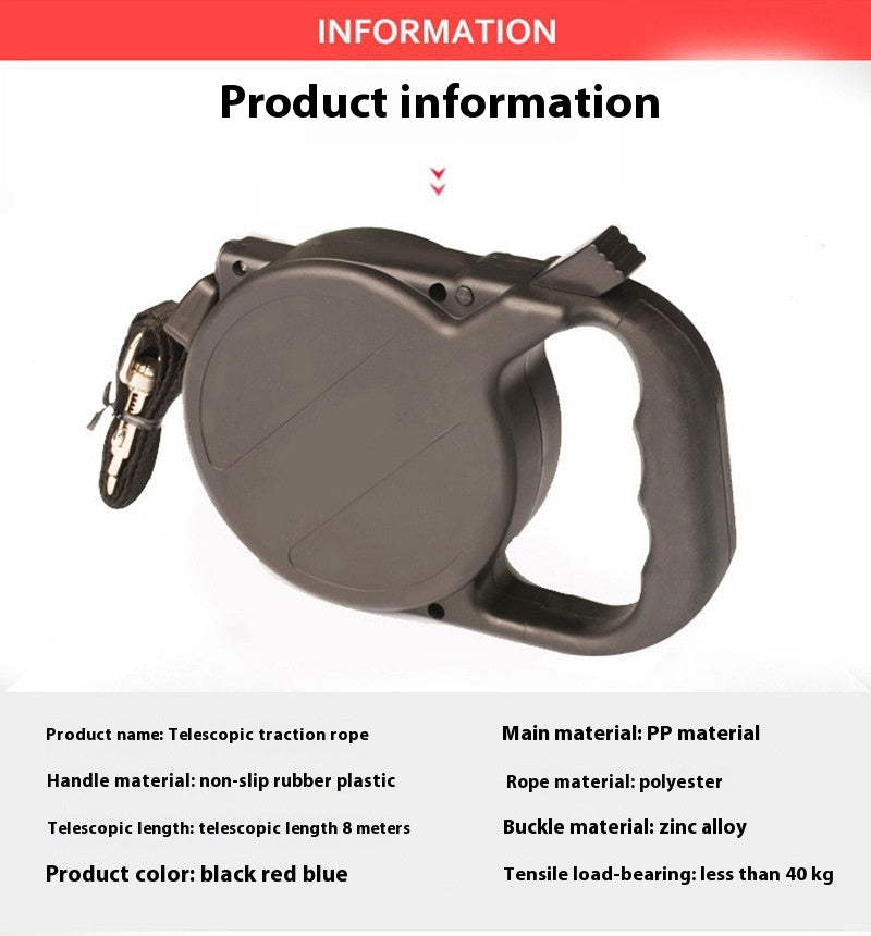 8m Nylon Retractable Pet Leash Automatic Design