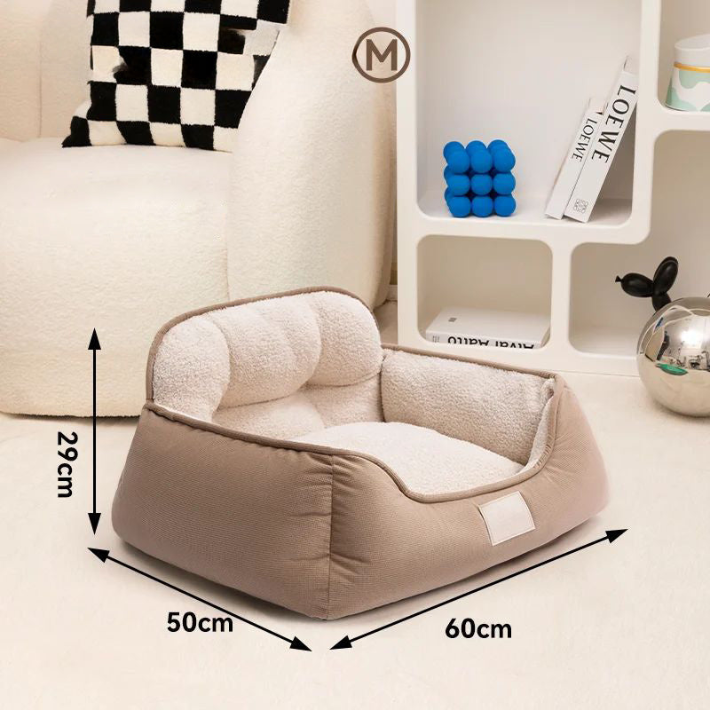 Cozy Plush Pet Bed Warm Washable Indoor Sofa